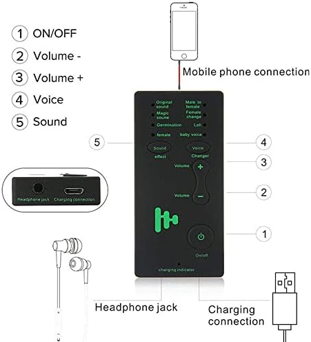 Mini 7 Different Voice Changer zvučna kartica za prenos uživo za mobilni telefon računar