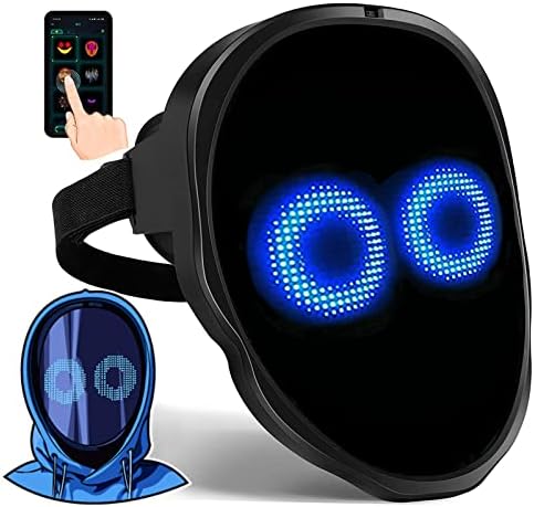 LED maska koja transformiše lice sa kontrolom aplikacije-programabilna LED maska za Noć vještica digitalna
