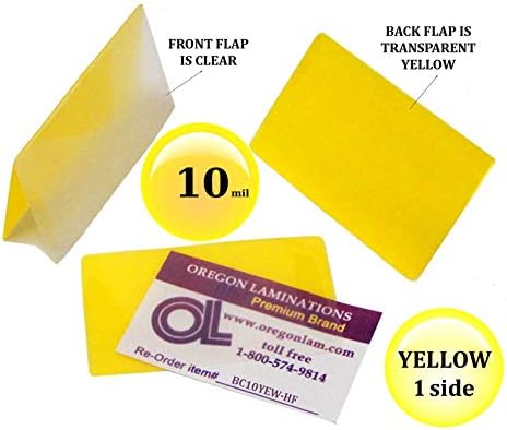 Lam-IT-ALL vruće Laminirajuće vrećice vizit karta 10 mil 2-1 / 4 x 3-3 / 4 žuta/čista