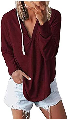 Žene V-izrez pulover dugih rukava s dugim rukavima dugi rukavi džemper vrhovi gornjih majica pulover
