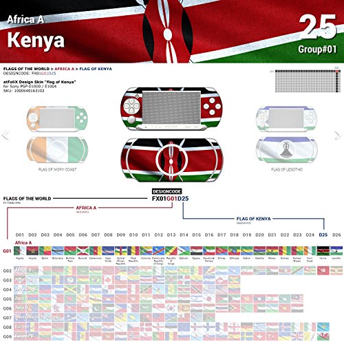 Sony PSP-E1000 / E1004 Dizajn kože Zastava Kenije naljepnica za naljepnicu za PSP-E1000 / E1004