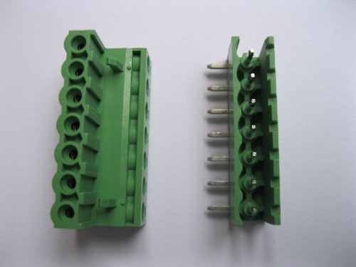 5 kom korak 5.08 mm Ugao 7-smjerni/pinski vijčani priključni blok konektor w / ugao-pin zelena boja