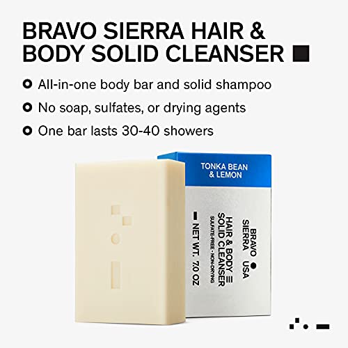 Bravo Sierra Tijelo i muški sapun sve u jednom šamponu i sapun za muške lice, kosa i karoserije - Tonka pasulj i limun, 7 oz - kokosov, shea maslac i zona brašna za meku kožu