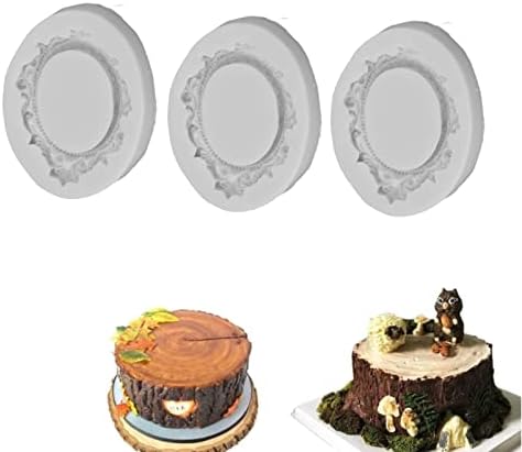 3kom okvir kalupi za torte, evropski stil Retro čipkasti okvir za fotografije silikonski kalup Flip šećer čokoladna torta dekoracija kalupi Diy pečenje