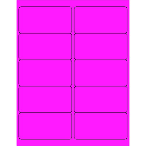 Aviditi Tape Logic 4 x 2 fluorescentno roze naljepnice za otpremu, za laserske & amp; Inkjet štampače, uklonjivo