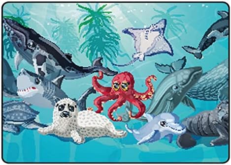 Puzeći zatvoreni tepih za igru mat crtani film Život u moru okean za dnevni boravak spavaća soba edukativni