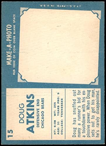 1961 TOPPS 15 Doug Atkins Chicago Bears Ex / MT + medvjedi Tennessee