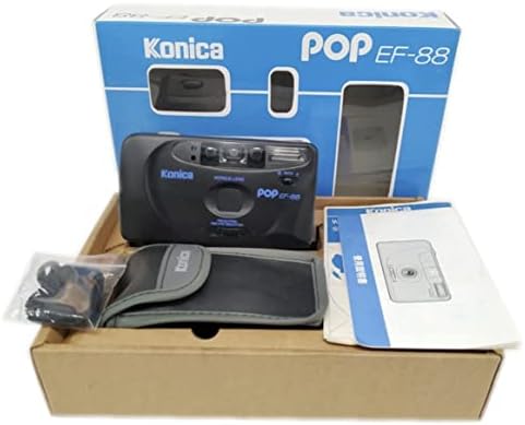 Konica POP EF-88 35mm filmska kamera, tačka i snimanje, ugrađena u blic, bez fokusa