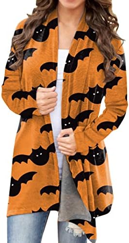 Ženska halloween casual bluza za životinje Mačka Print Cardigan kaput dugi rukavi Funny Otvoreni