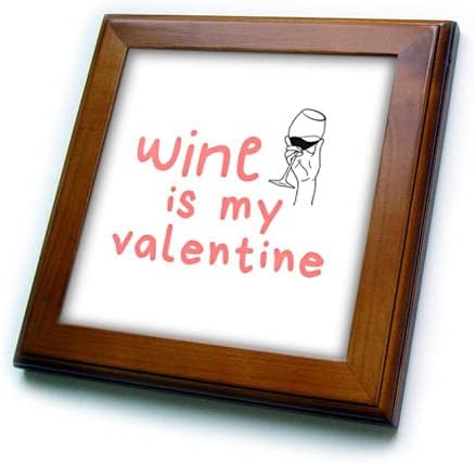3drose Rosette-Valentine Citati-vino je moj Valentine-Framedled Tiles