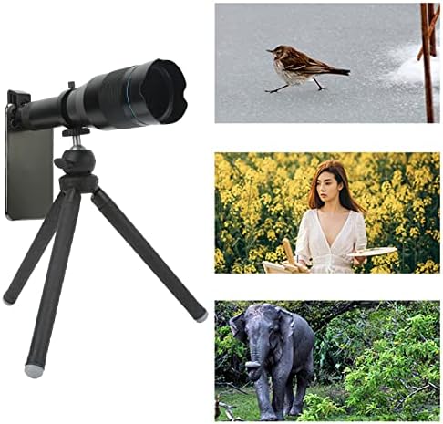 GRUNI 60x Monokularni teleskop, prenosivi HD sočivo za mobilni telefon sa stativom i kopčom za telefon, telefoto sočivo sa Schmidt krovnom prizmom za posmatranje ptica divljih životinja planinarenje kampovanje