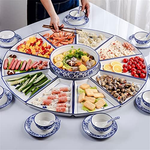 Zhuhw set Reunion Platni pribor za jelo kombinacija keramički okrugli stol u obliku ventilatora