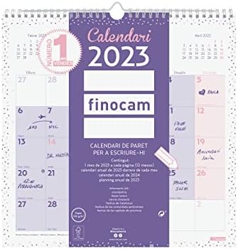 Finocam - Kalendar 2023 Zidni šik za pisanje januara 2023. - decembar 2023. šik ljubičasti katalonski