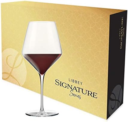 Libbey potpis Greenwich crno vino Poklon Set od 4, 24 unce