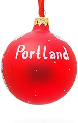 Međunarodni vrt za testiranje ruža u Portlandu, Oregon Glass Ball Božićni ukras 3,25 inča