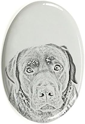 Labrador Retriver, Ovalni nadgrobni spomenik iz keramičke pločice sa slikom psa