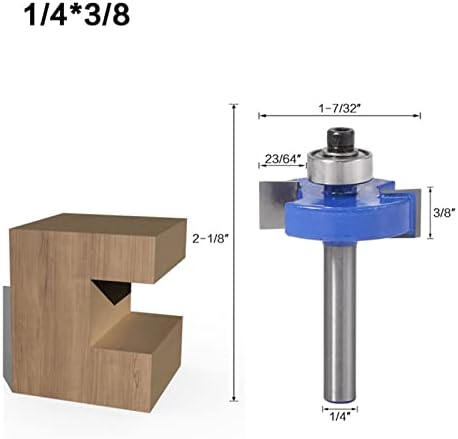 Lrjskwzc bitovi za Usmjerivače 1 Paket 6,35 mm nosač ležaja T-Slot Mill bitovi drveni Slot legure trimeri za obradu drveta