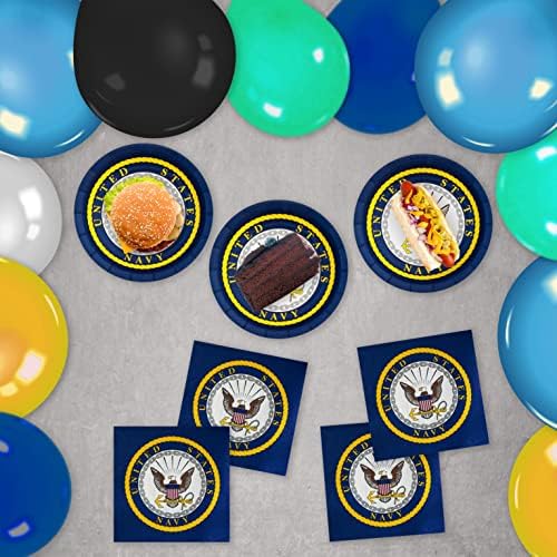 Havercamp U. S. Navy Party za 16 gosti! Uključuje 16 ea. Tanjiri za deserte od 7 i salvete za ručak