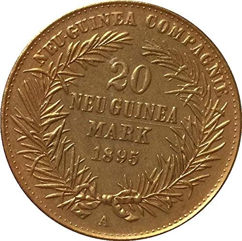 24-K Pozlaćeno 1894 Njemačka 20 Maraka Kopija Kovanica Copycollection Pokloni