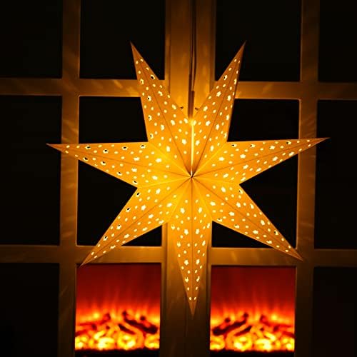 Zvijezda papirna lampa 7 papirna lampa sa Šiljastom zvijezdom sa 10 LED svjetlosnih žica viseći privjesak