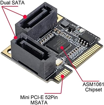 NFHK Mini PCI-e PCI Express to SATA 3.0 Dual priključci Adapter Converter Extension Card