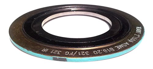 Sur-brth, Inc. Teadit12321GR1500 Spiralna brtva rane sa 321SS unutrašnjim prstenom, 12 Veličina cijevi x 1500 # x za primjenu sa varijacijama visoke temperature i / ili varijacije tlaka, tirkizno pojas sa sivim prugama