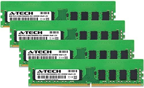 A-Tech 32GB komplet memorije RAM-a za supermicrox11ssh-tf - DDR4 2666MHz PC4-21300 ECC Neplaćeni UDimm 1rx8 1.2V - server