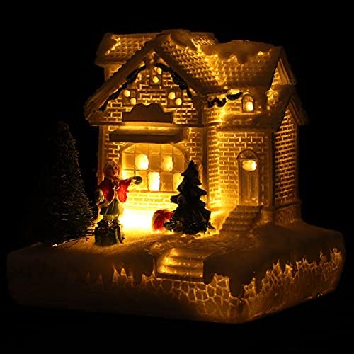 PRETYZOOM 4kom Božić LED svjetlo Božić osvijetljena kuća Božić selo kuća Ornament Božić fenjer