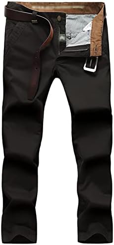 Muške Opuštene Pantalone Za Ležerne Pamučne Pantalone Chino Ravne Prednje Klasične Ravne Pantalone