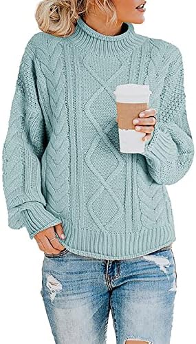 Ženske kornjačeve prevelike džempere 2022 padajući pulover dugih rukava ugodan topli labavi Chunky