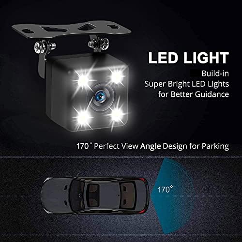 Rezervna kamera automobila, kamera za stražnji pogled Ultra HD 4 LED noćni vid, vodootporna kamera
