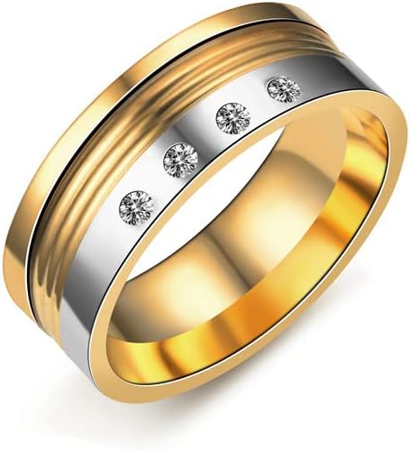 Koleso 8mm 316L prstenovi za muškarce žene četiri CZ Kristalna putanja prsten zaručnički prsten 8mm-89358