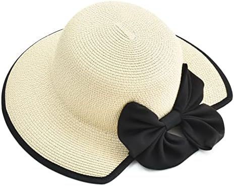 Somaller Sunčani šeširi za žene široka bramova slama Hat na plaži UV UPF 50+ sklopivi ljetni šešir sunca