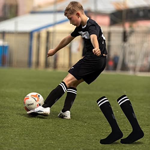 Soccer Socks Unisex Djeca, visoke klasične prugaste čarape za dječake Djevojke za mlade Toddler 4-10, Fit Football