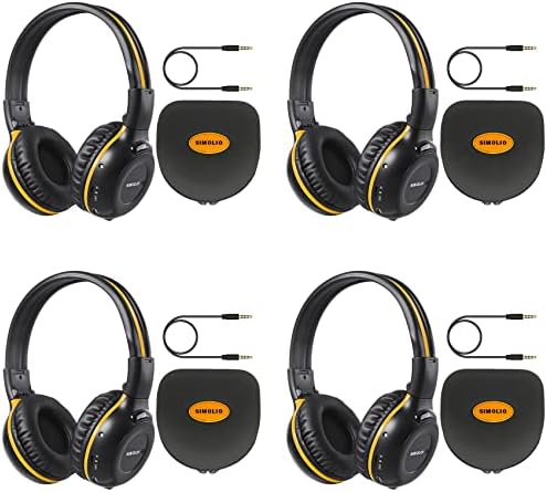 Simolio 4 pakovanje bežičnih DVD slušalica sa tvrdim EVA slušalicama, slušalicama IR IR, infracrvene bežične slušalice za naslon za glavu za glavu za glavu, na uho-usluge za slušalice 2 kanala, ne rade na 2017.+ GM ili Pacifica
