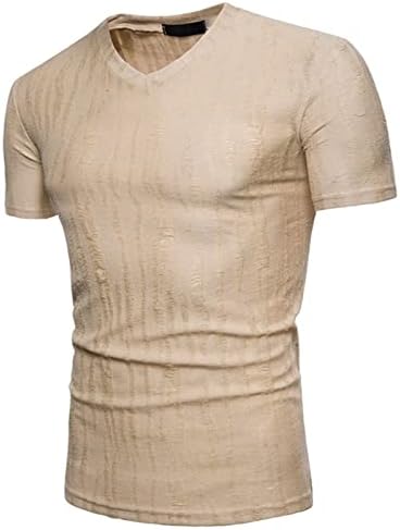 Muška majica s V-izrezom Ležerna majica s kratkim rukavima Čvrsta klasična fit V-izrez majica
