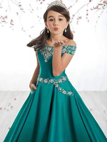 Junguan cvijet djevojke sa ramena Pageant haljine duge princeze rođendan formalne zabave balske haljine