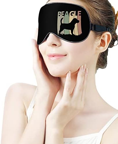 Beagle maska ​​za spavanje s silhouetama sa podesivim remenom mekoj poklopcu za oči za putanje za putovanje