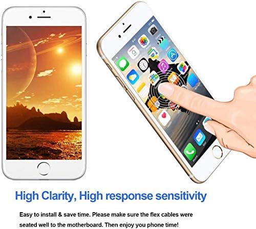 Kompatibilan sa iPhone 6s kompletnim ekranom za zamjenu bijelog LCD Digitalizatora na dodir sa početnim dugmetom Senzor blizine prednja kamera zvučnika za uši i besplatan alat za popravku