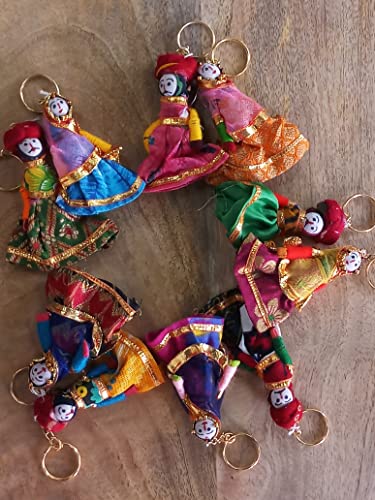 Tradicionalni 5 parovi lutkarskih privjesaka za ključeve privjesak za ključeve ručno rađene muške ženske lutke privjesak privjesak mala igračka tkanina Umjetnost Indija