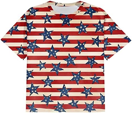 Košulje od 4. jula, muški casual Okrugli vrat Dan za neovisnost od tiskane kratkih rukava Grafička vježba Američka zastava Majica