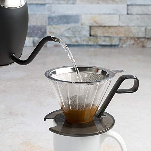 Primula PPOCD-6701 1-čaša od nehrđajućeg čelika sipajte preko aparata za kavu, 4,8 x 4,8 x 4,8 inča, crna