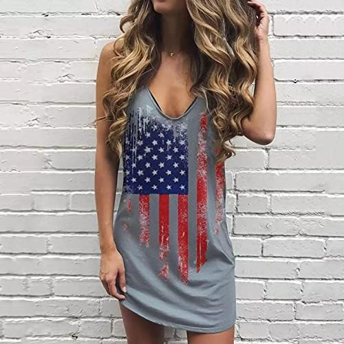 Ženske Ljetne Haljine-Majica Sa Zastavom SAD-A Haljina Za Žene Plus Veličina V Izrez