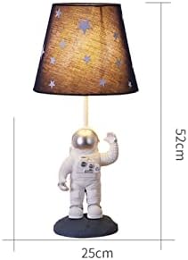 RikXz stolna lampa Cartoon astronauti noćna lampa zaštita očiju noćna svjetla na dugme, Dječija lampa za noćni ormarić sa Abažurom od tkanine, za dječju spavaću sobu rasadnik