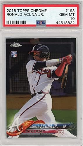 Ronald Acuna Jr. Atlanta Braves 2018 TOPPS Chrome RC # 193 PSA 10 kartica - TOPPS - Bejzbol kartice za ublažavanje