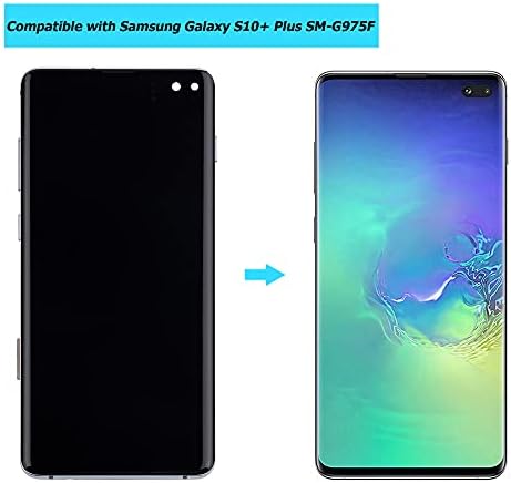 Vvsialeek Dynamic AMOLED kompatibilan sa Samsung Galaxy S10 + Plus SM-G975f SM-G975U SM-G975W LCD ekran osetljiv na dodir plava sa alatkama za okvir