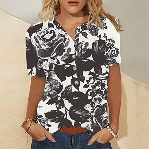 Košulje kratkih rukava za žene casual kratkih rukava Crewneck Loose vrhovi bluze majica dame vrhovi i bluze