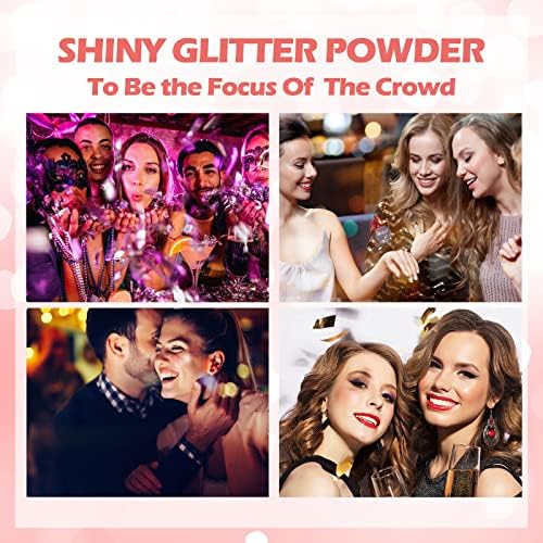 DAGEDA 2kom Body Glitter puder, Shimmer face Body Highlighter puder, visokog sjaja Fairy Glitter Sparkle loose Powder Makeup za kosu kozmetika za tijelo sa jarkim sjajem(bijela i smeđa)