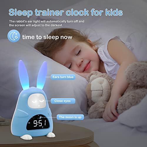 Seutgjie dječji budilnik OK za trening spavanja sa zvučnom mašinom za noćno svjetlo dvostruki ekran Bunny sa bravom za djecu digitalni budilnik za malu djecu Dječaci Djevojčice Tinejdžeri spavaće sobe