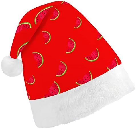 Lubenica crtani Funny Božić šešir Santa Claus kape kratki pliš sa bijelim manžetama za Božić odmor Party ukras